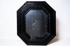 Monumental Italian Baroque Ripple and Wave Ebonized Frame/Mirror