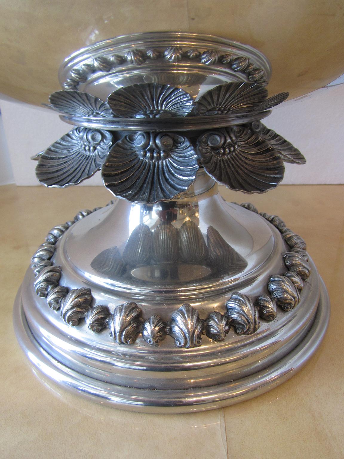 Rococo Monumental Italian Pewter Centerpiece /Punch Bowl, Richard Cipolla