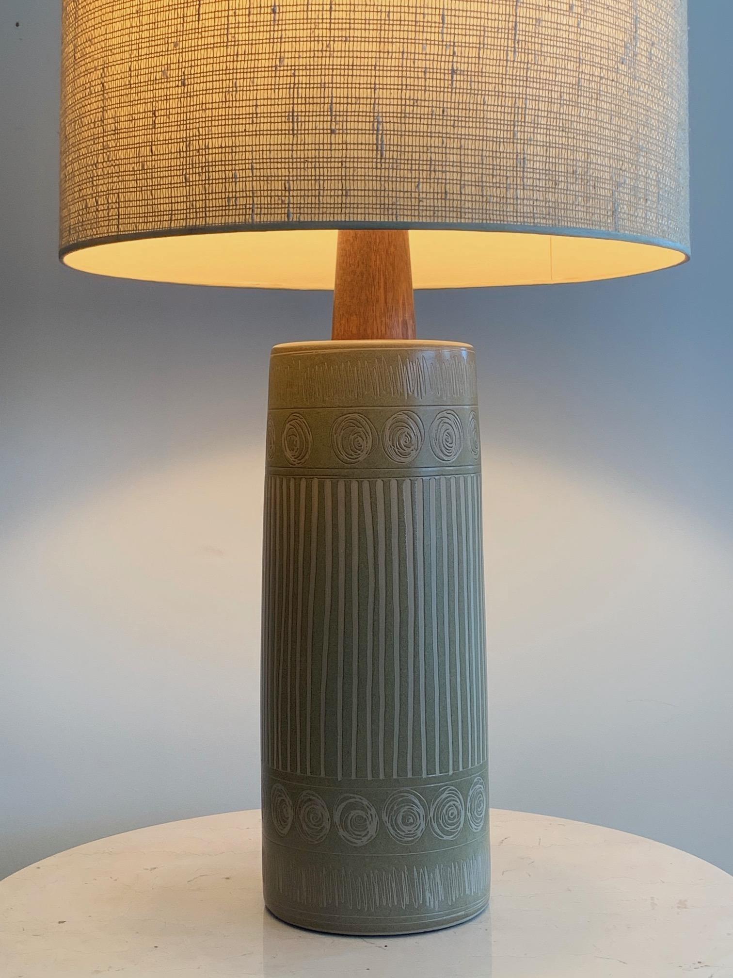 Mid-20th Century Monumental Martz Lamp with Sgraffito Decoration For Sale