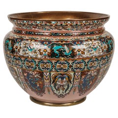 Monumental Meiji Period Japanese Cloisonne Enamel Jardiniere