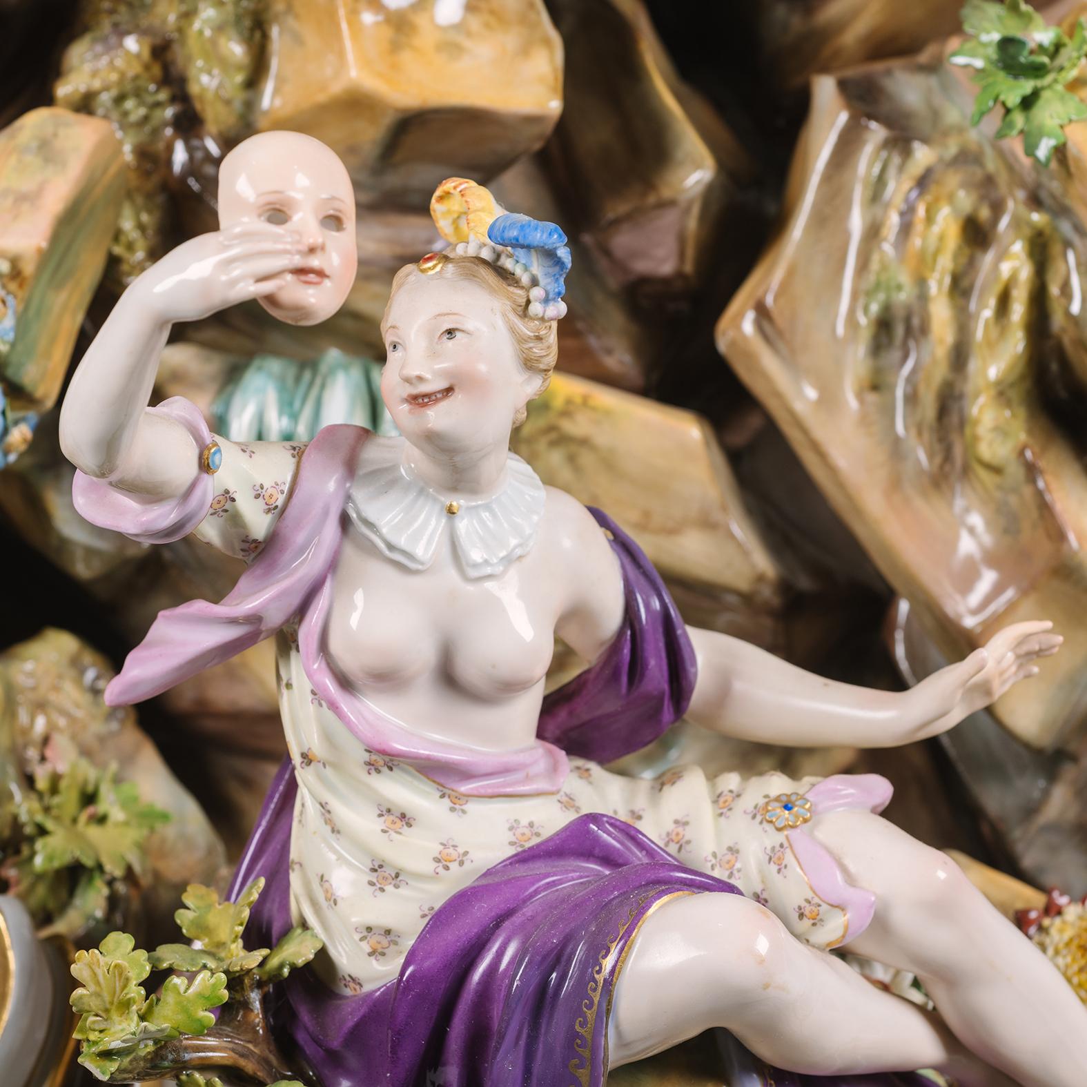 Grupo monumental de figuras de porcelana de Meissen del monte Parnaso en venta 7