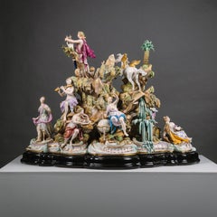 A Monumental Meissen Porcelain Figural Group of Mount Parnassus