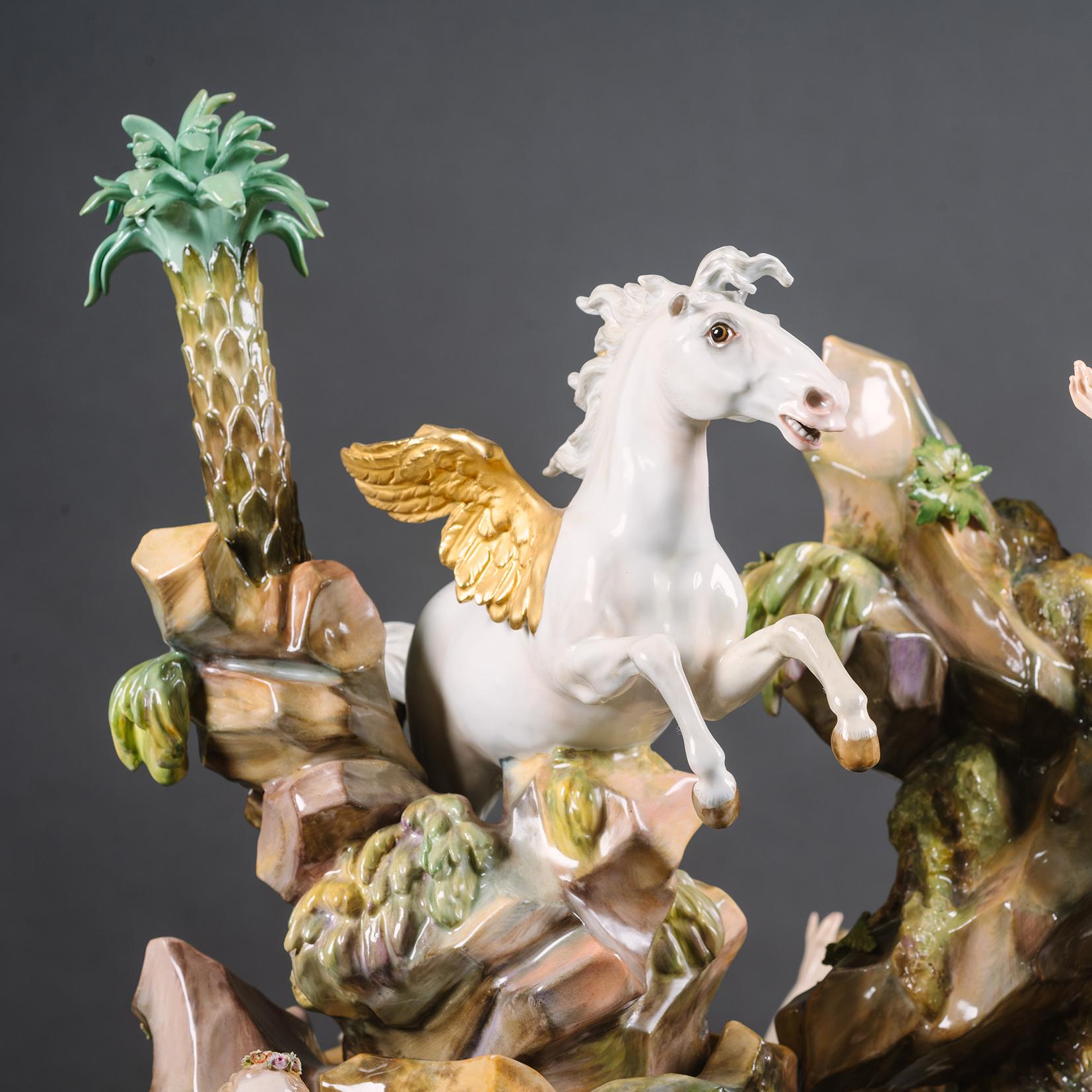 Grupo monumental de figuras de porcelana de Meissen del monte Parnaso en Bueno estado para la venta en Brighton, West Sussex