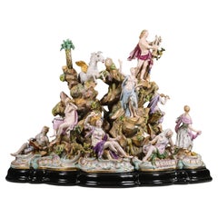A Monumental Meissen Porcelain Figural Group of Mount Parnassus