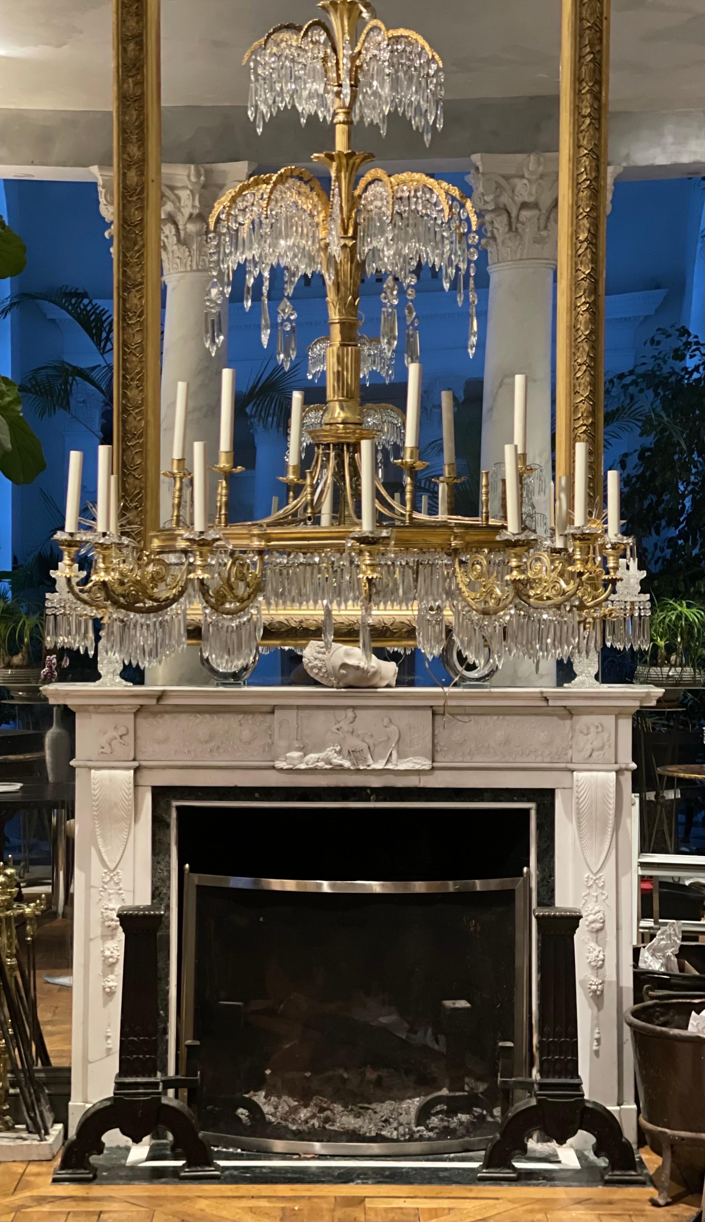 Monumental Neo-Classical 18 Arm Chandelier, circa 1825, Designed by Schinkel For Sale 2