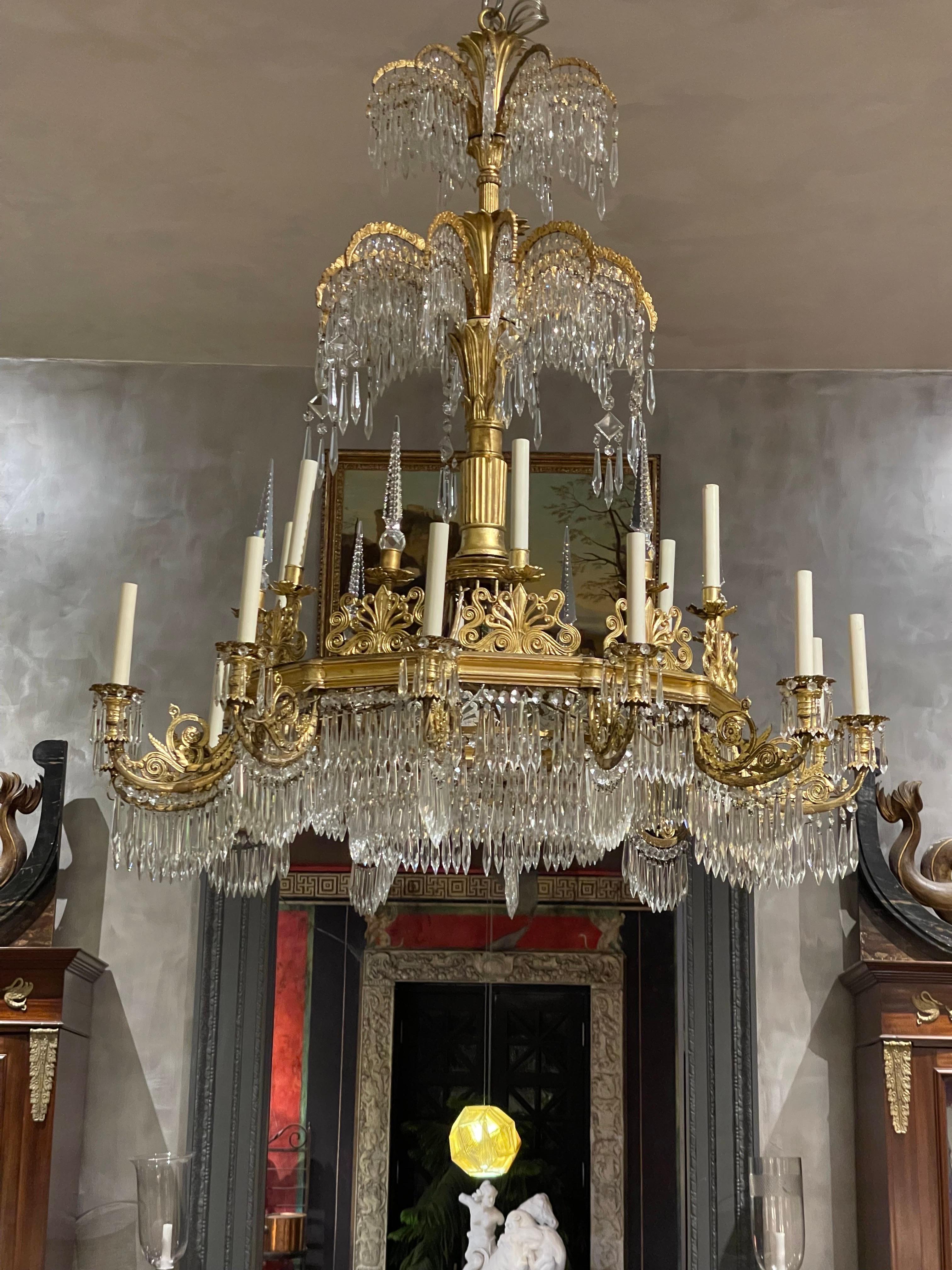 Monumental Neo-Classical 18 Arm Chandelier, circa 1825, Designed by Schinkel For Sale 5
