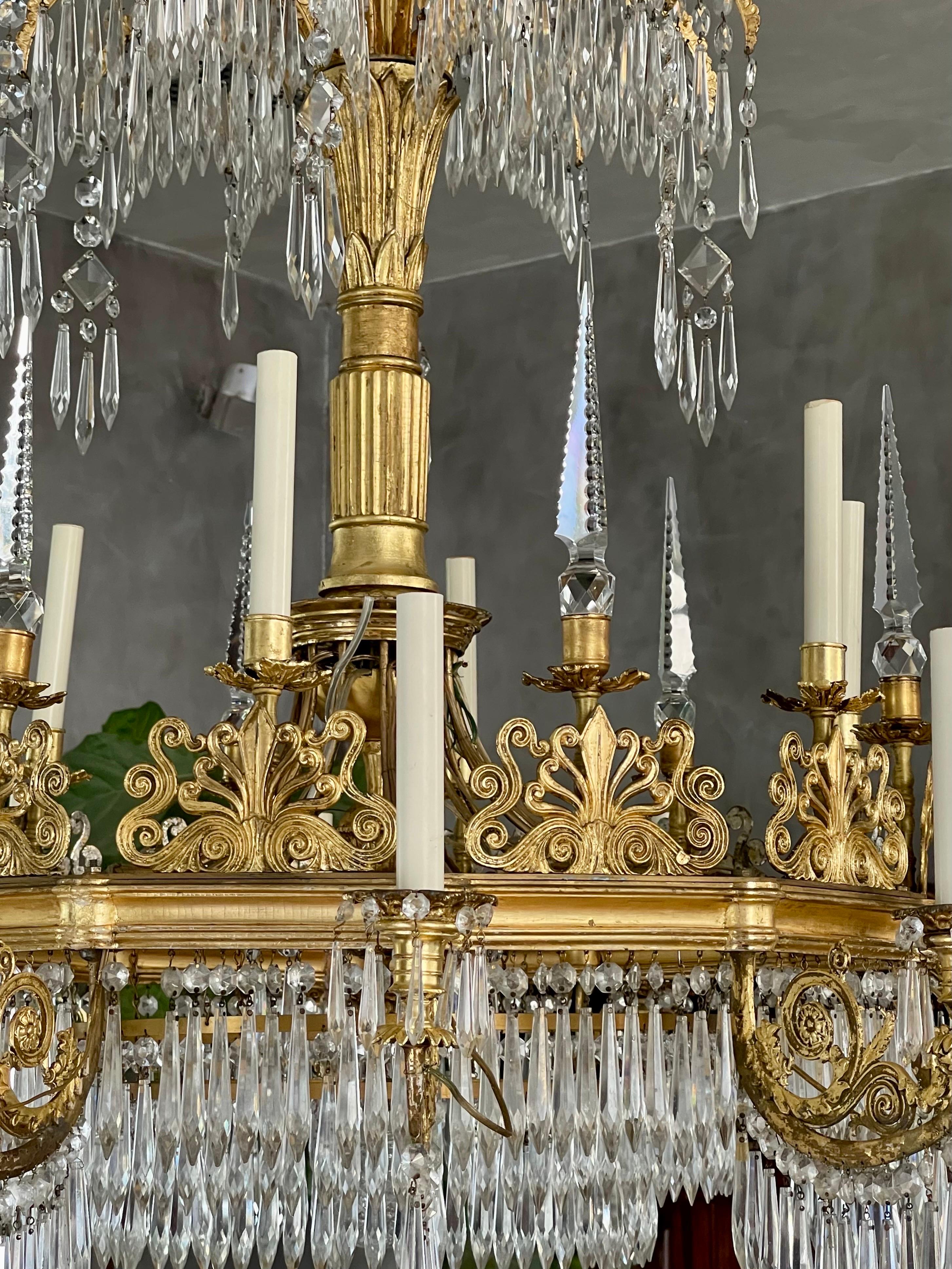 Monumental Neo-Classical 18 Arm Chandelier, circa 1825, Designed by Schinkel For Sale 9