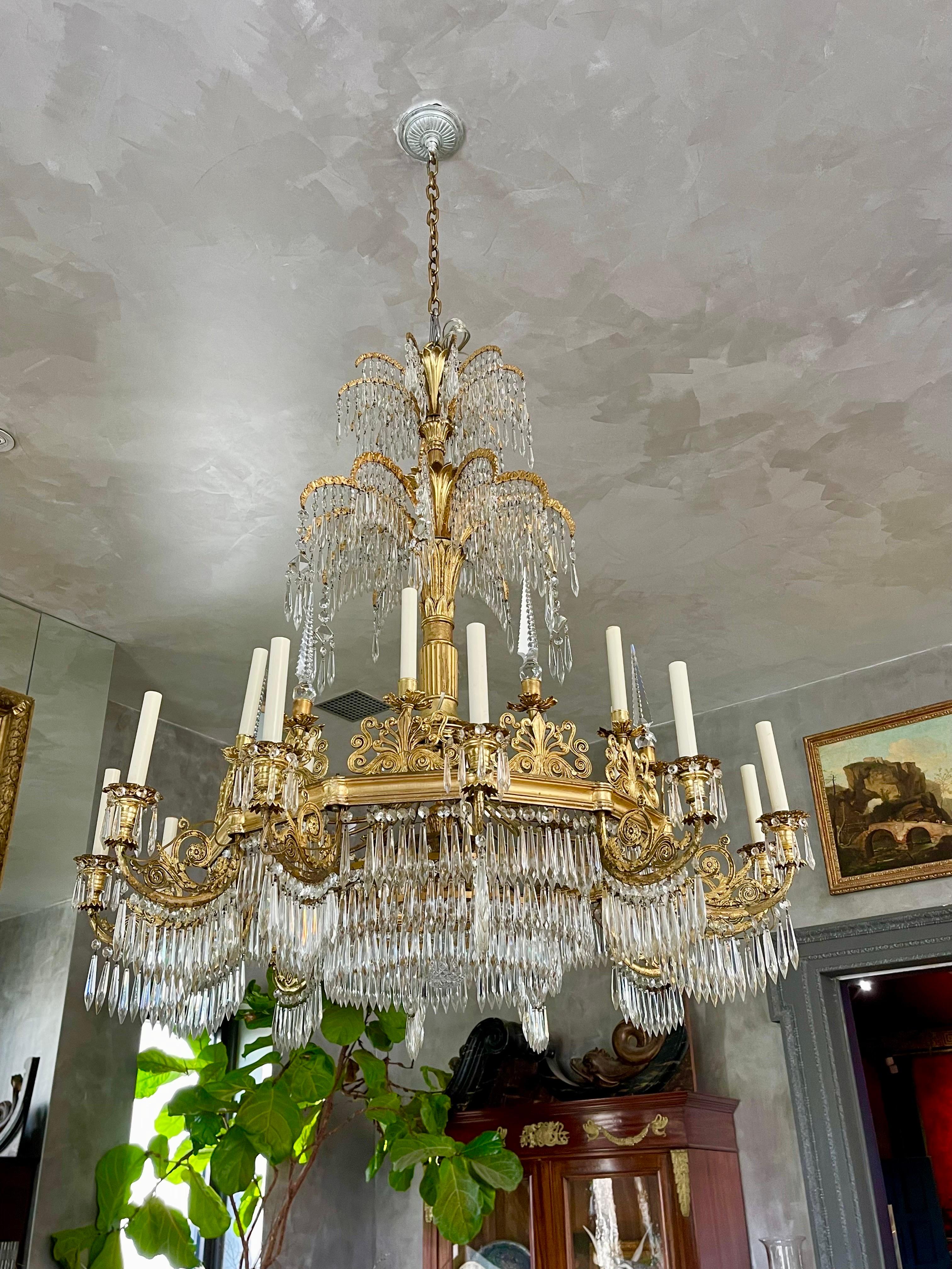 Monumental Neo-Classical 18 Arm Chandelier, circa 1825, Designed by Schinkel For Sale 10