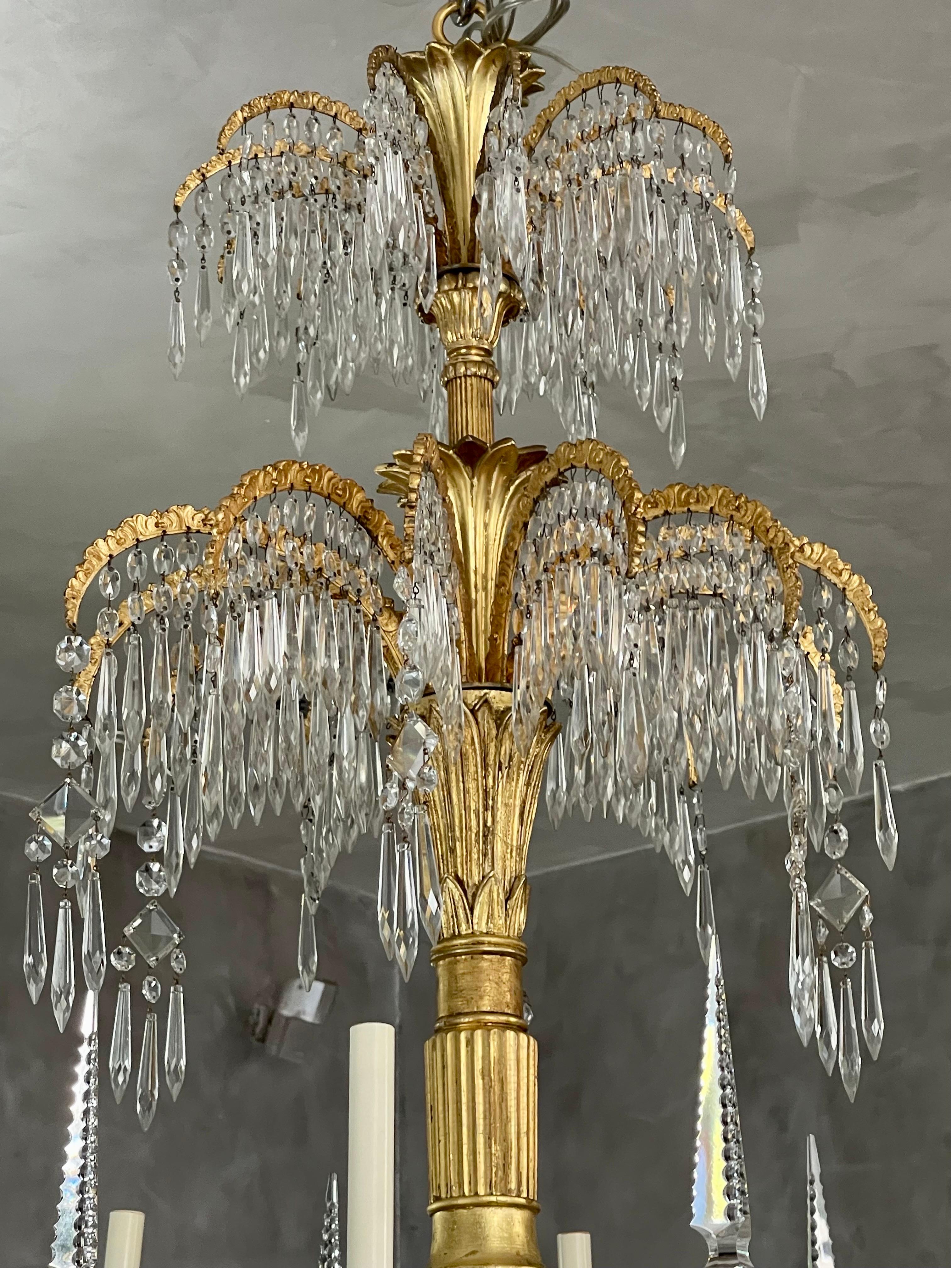 Gilt Monumental Neo-Classical 18 Arm Chandelier, circa 1825, Designed by Schinkel For Sale