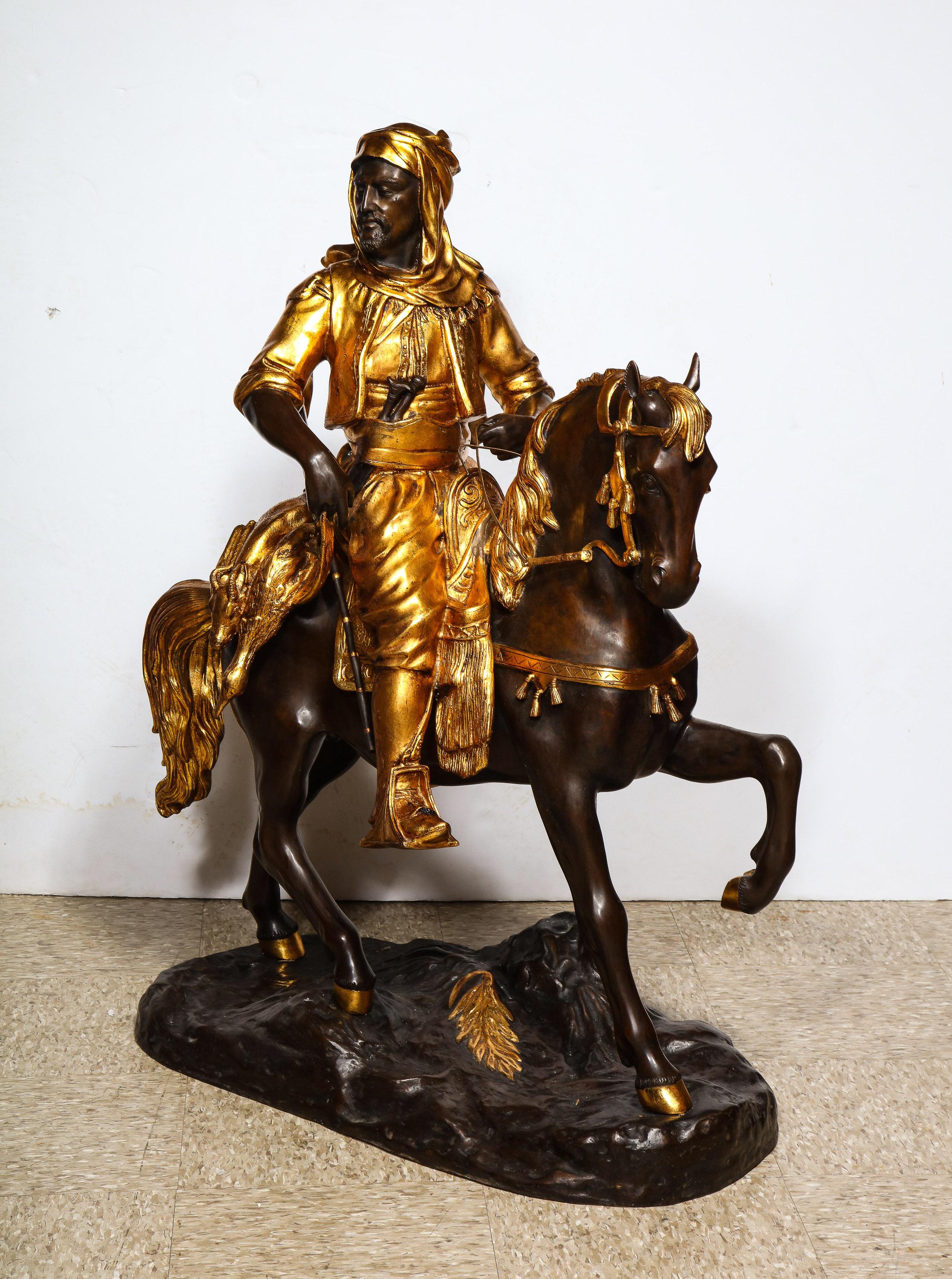 A monumental orientalist bronze sculpture 