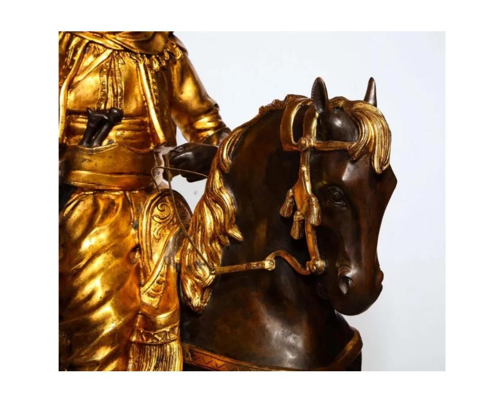 A Monumental Orientalist Bronze Sculpture “Cavalier Arabe” After Emile Guillemin For Sale 3