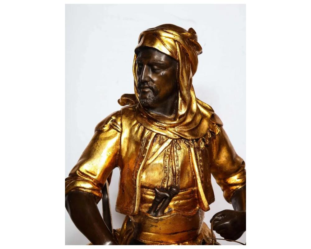 A Monumental Orientalist Bronze Sculpture “Cavalier Arabe” After Emile Guillemin For Sale 4