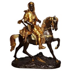 Vintage A Monumental Orientalist Bronze Sculpture “Cavalier Arabe” After Emile Guillemin