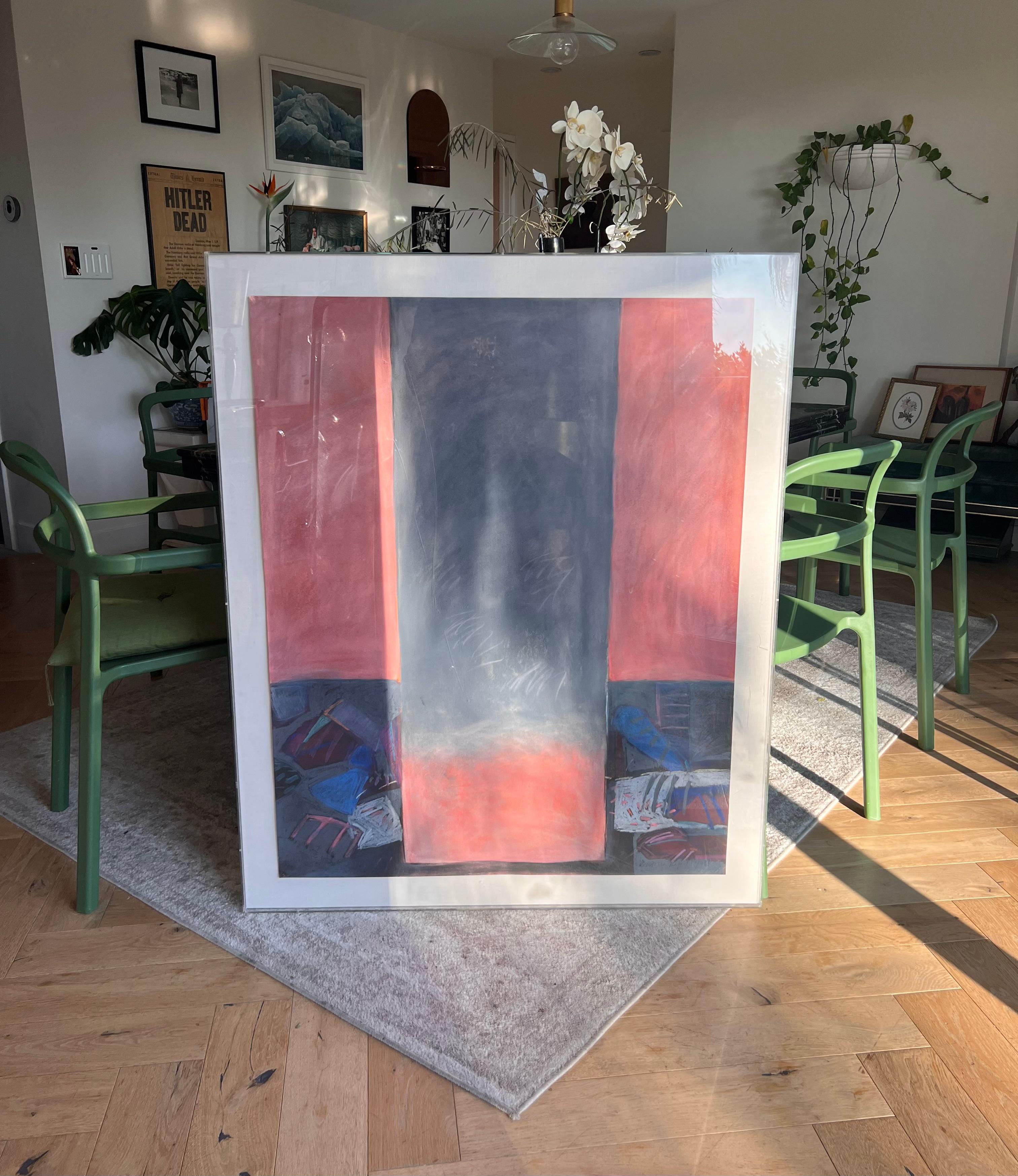 A monumental original pastel work on paper by Victoria Ryan, framed, 1985 For Sale 8