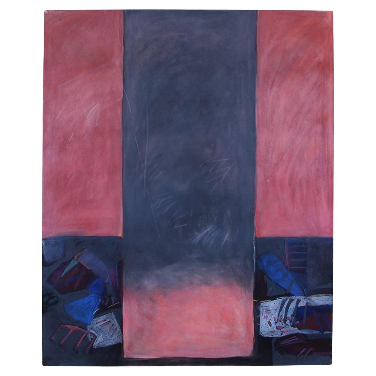 A monumental original pastel work on paper by Victoria Ryan, framed, 1985 For Sale