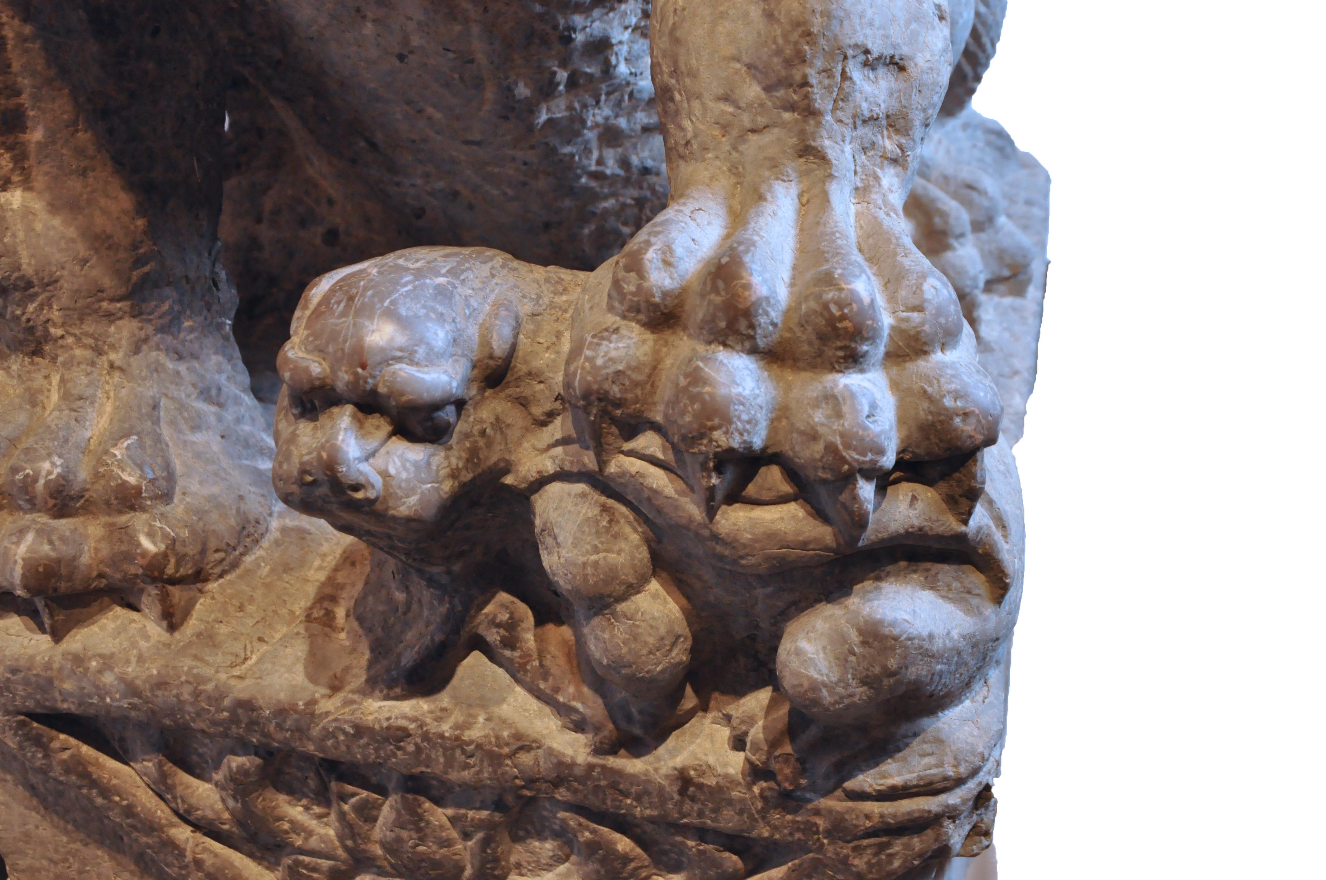 Monumental Pair of Carved Stone Fu Dogs 1
