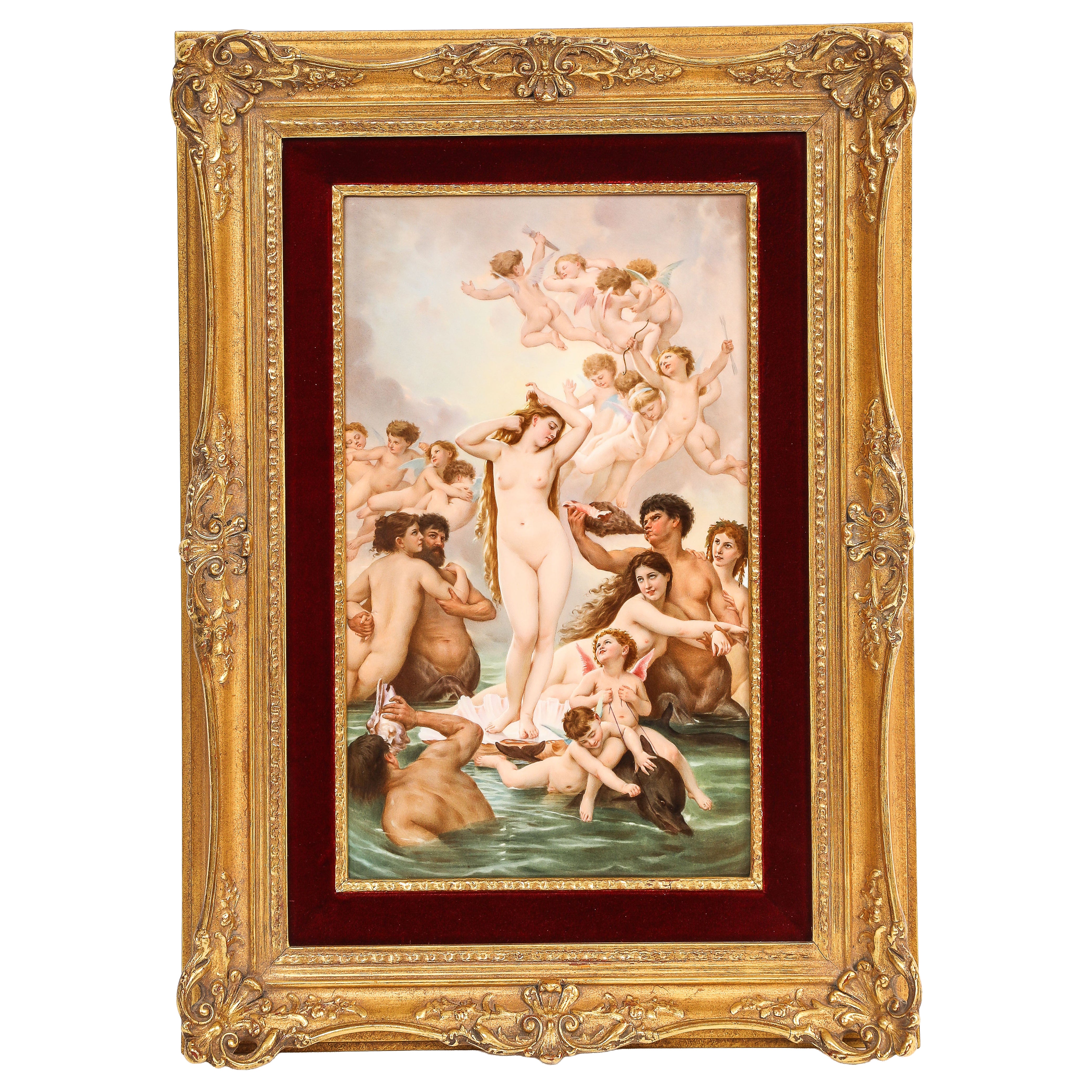 A Monumental & quite rare KPM Porcelain Plaque "The Birth of Venus", Circa 1870 For Sale