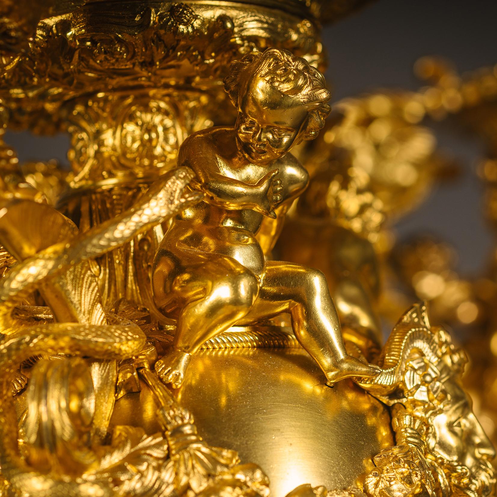 A Monumental Renaissance Revival Clock Garniture, Attributed to Feuchère For Sale 3