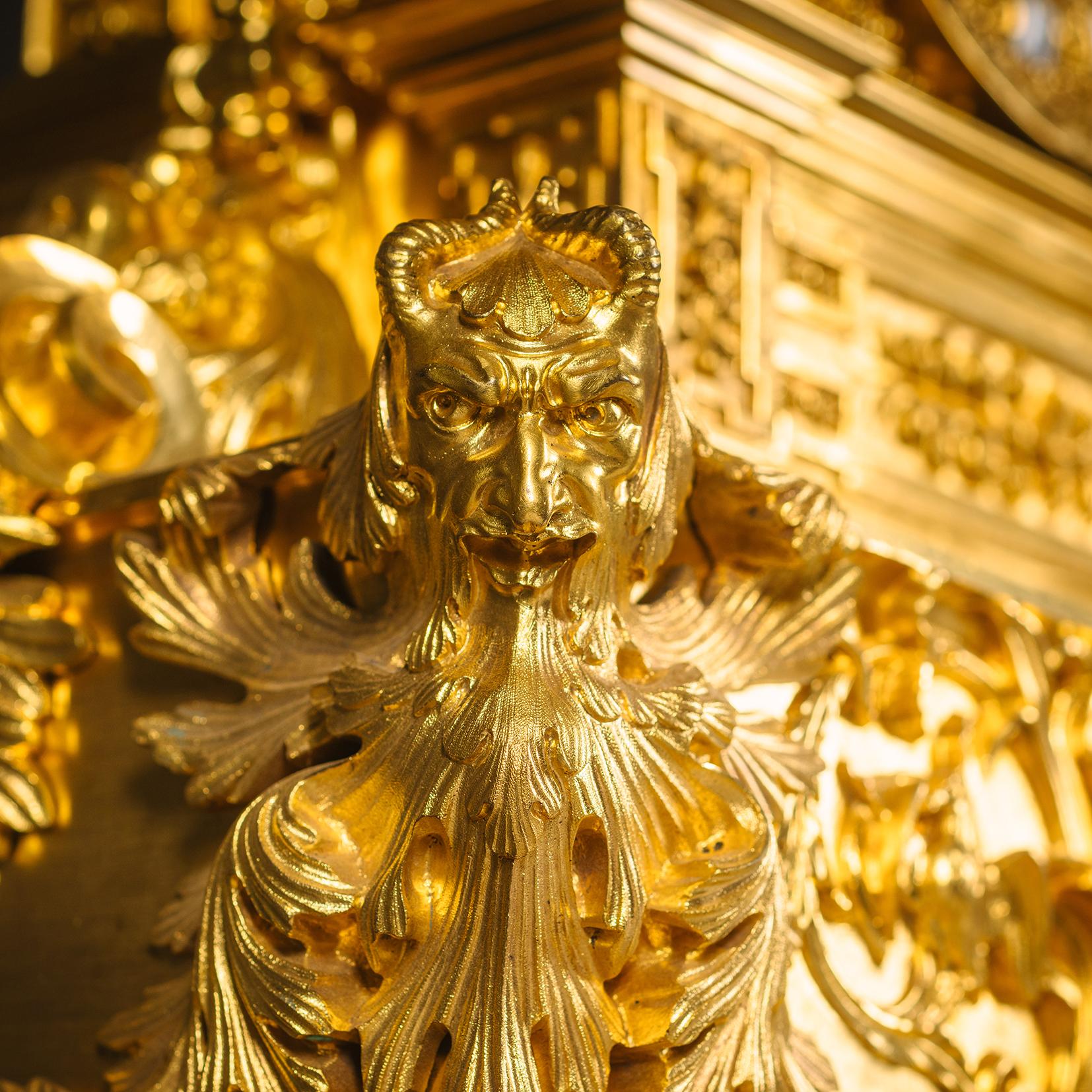 A Monumental Renaissance Revival Clock Garniture, Attributed to Feuchère For Sale 1