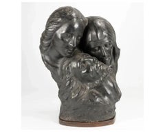 Georges Wasterlain Monumental Bust Sculpture of the The Holy Family Jesus Christ