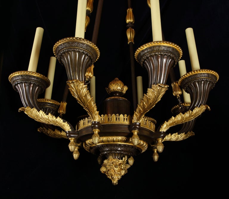 Monumental Unique Antique French Empire Gilt and Patinated Bronze ...