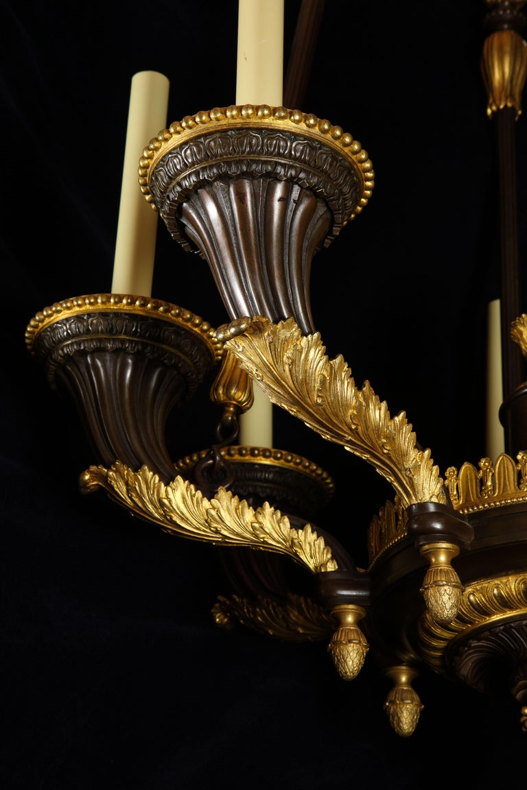 Monumental Unique Antique French Empire Gilt and Patinated Bronze ...