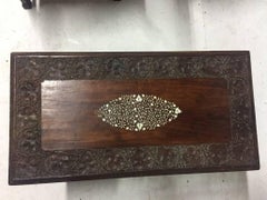 Moorish Carved and Inlaid Teak Folding Coffee Table