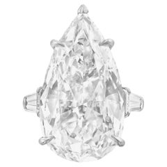 A MORCHA 10ct D Flawless Pear Shape Diamond Ring. Accompanied with a GIA cert