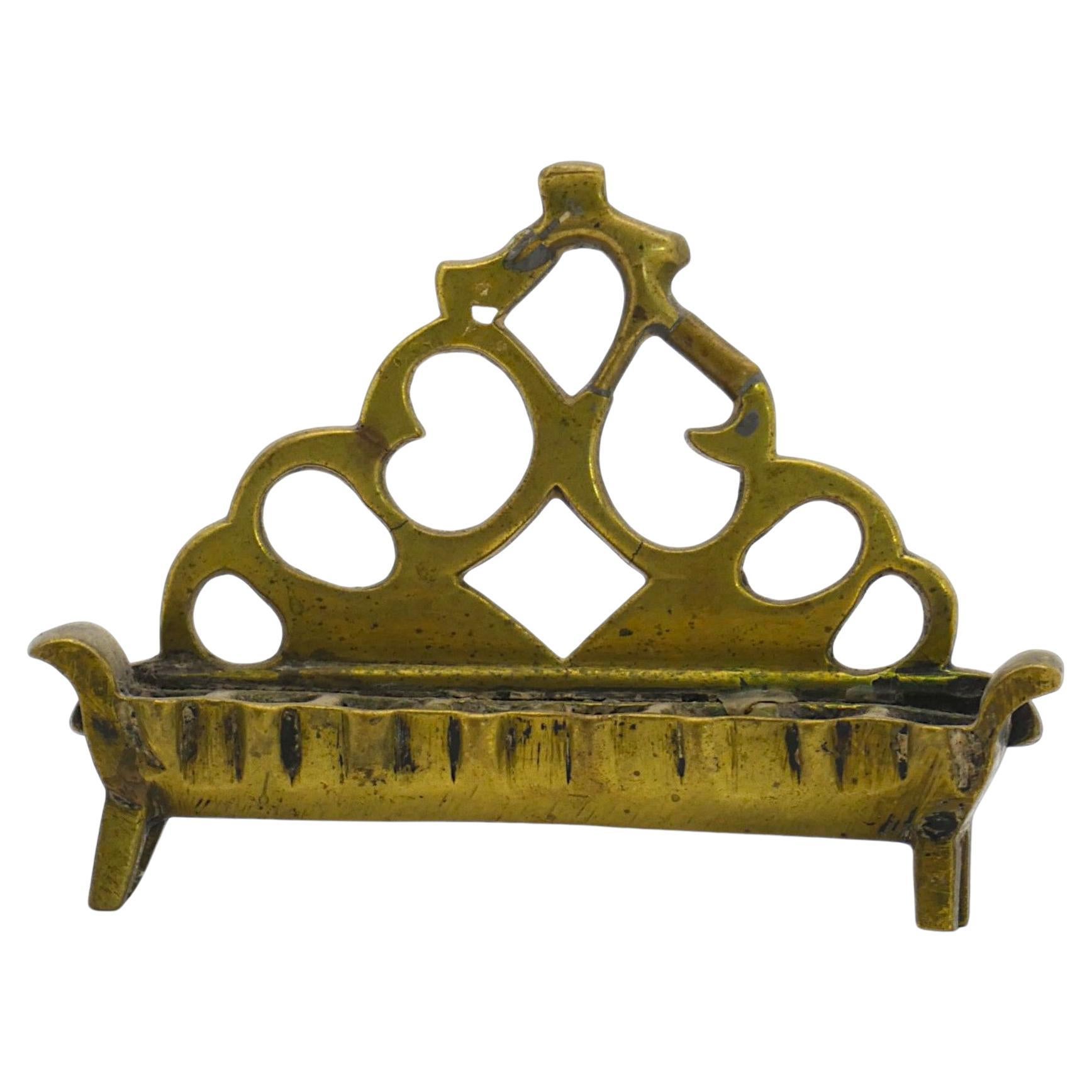Lampada Hanukkah in ottone polacco, XIX secolo