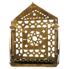 Marokkanische Hanukkah-Lampe aus Messing, frühes 20. Jahrhundert 