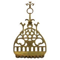 Marokkanische Hanukkah-Lampe aus Messing, spätes 19. Jahrhundert