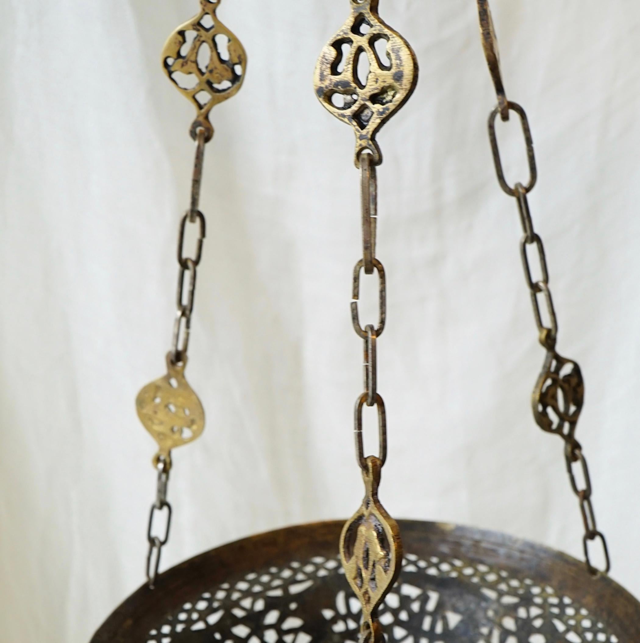 Moroccan Metalwork Pendant circa 1940s In Good Condition For Sale In Sag Harbor, NY