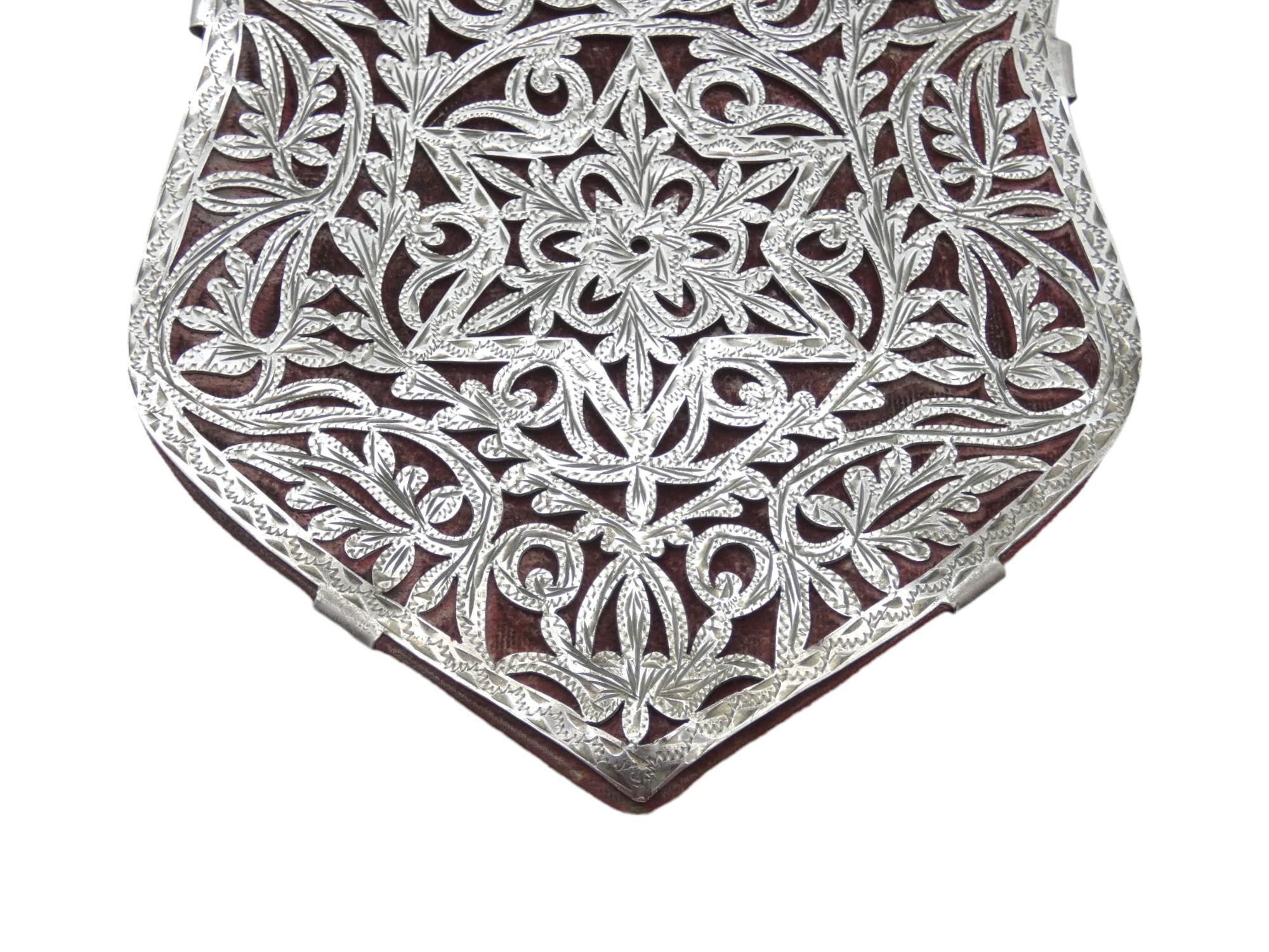 Argento Astuccio per Mezuzah in argento e velluto marocchino, CIRCA 1910 in vendita