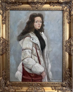 Peinture à l'huile originale "Étudiant" par A. Morozov-Ussuriysky - Portrait réaliste