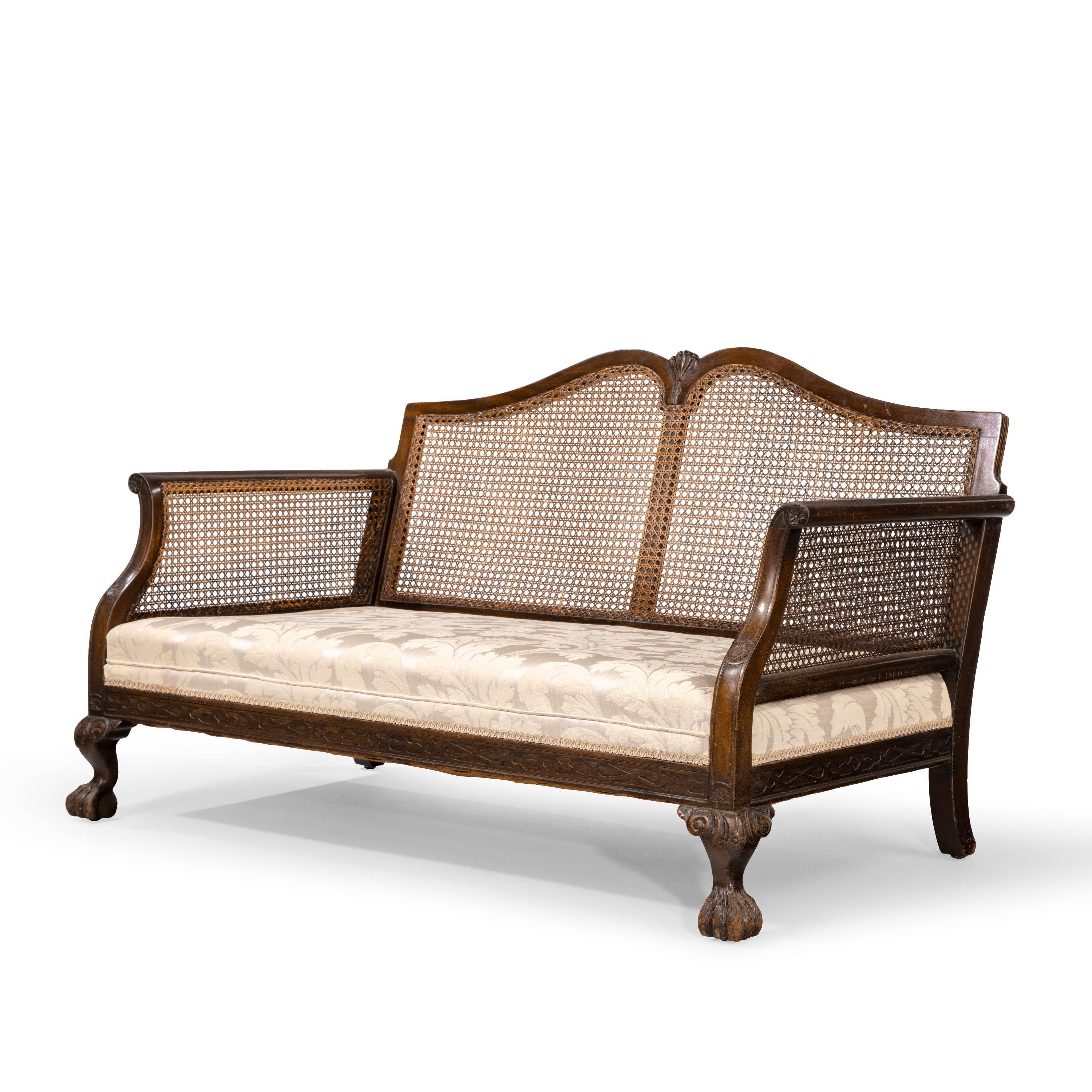 Most Attractive Early 20th Century Bergère Sofa In Good Condition In Peterborough, Northamptonshire