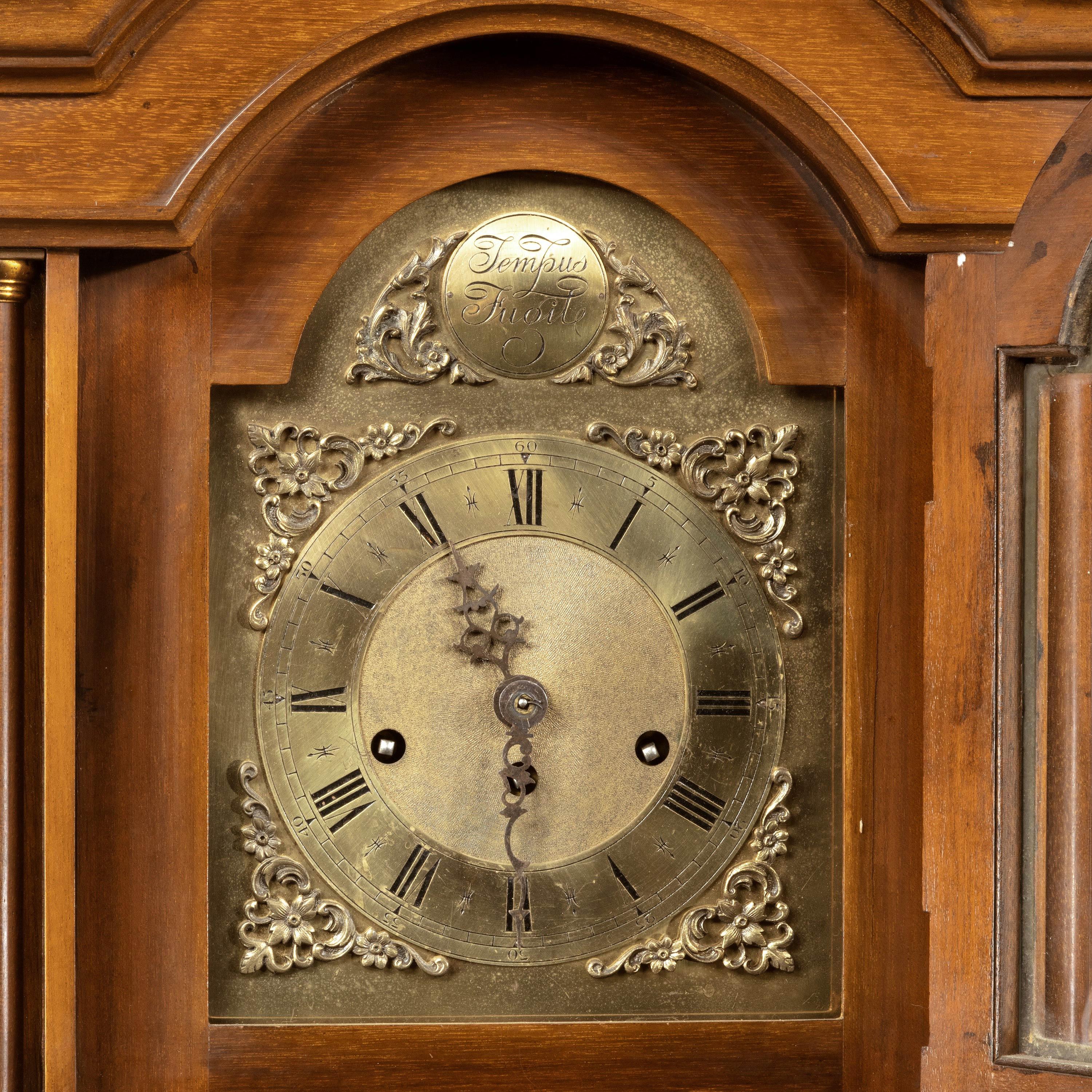 English Most Attractive Early 20th Century Walnut Grandmother Clock