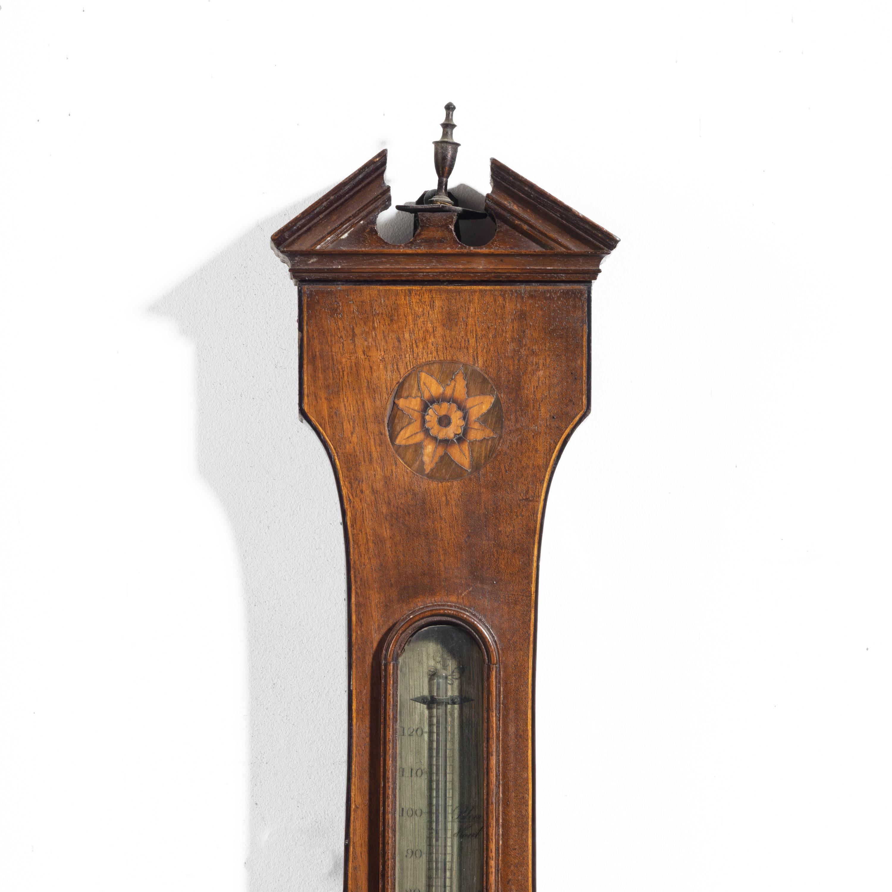 English Most Attractive George III Period Mahogany Barometer by Prada and Company of