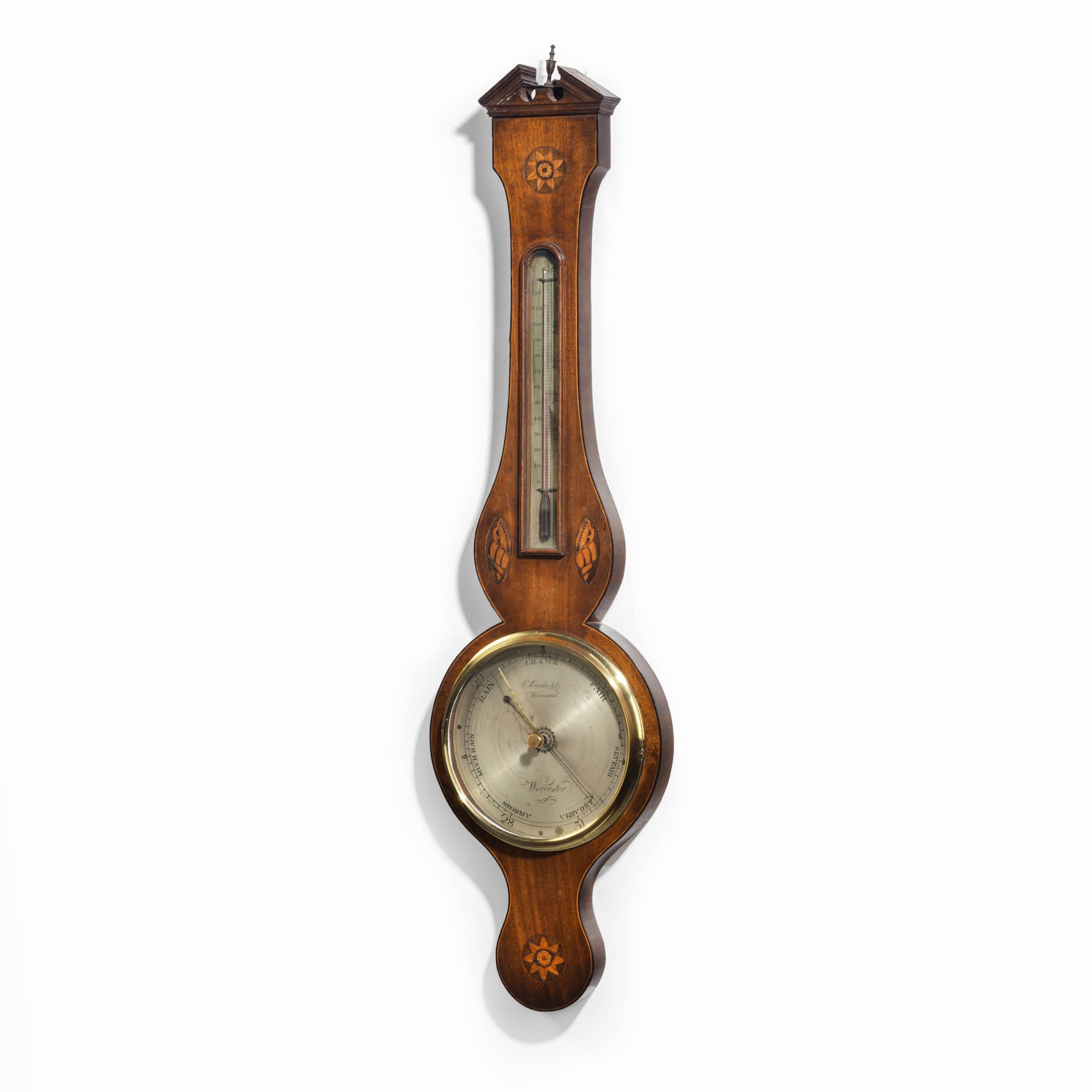 Most Attractive George III Period Mahogany Barometer by Prada and Company of In Good Condition In Peterborough, Northamptonshire