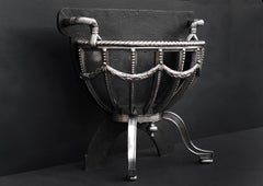Most Elegant Regency Style Polished Iron Firegrate