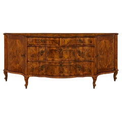 Antique A most elegant Venetian 18th century Louis XV Period Walnut and Brass buffet
