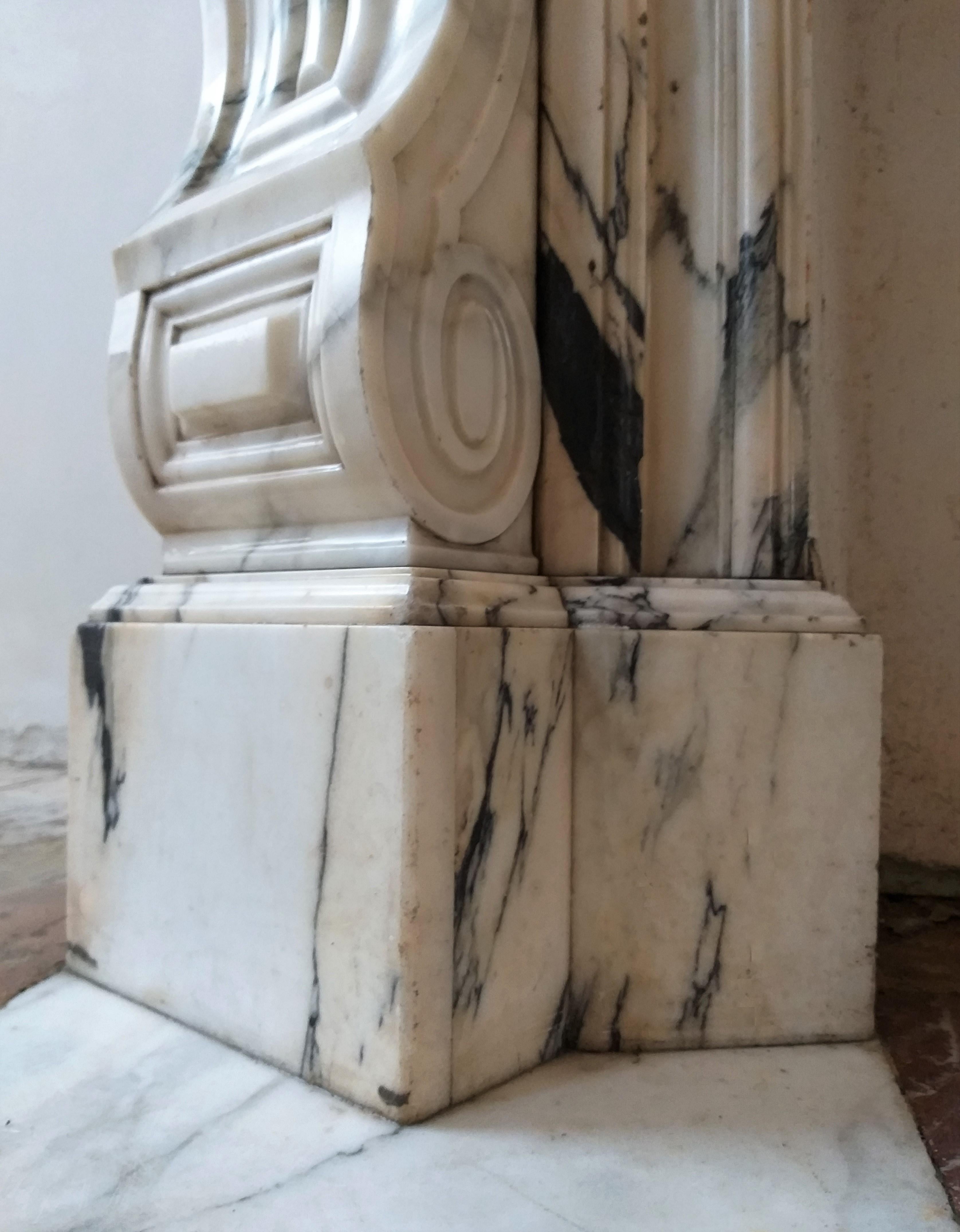 Belgian Most Stunning Serrevezza Marble Chimneypiece For Sale