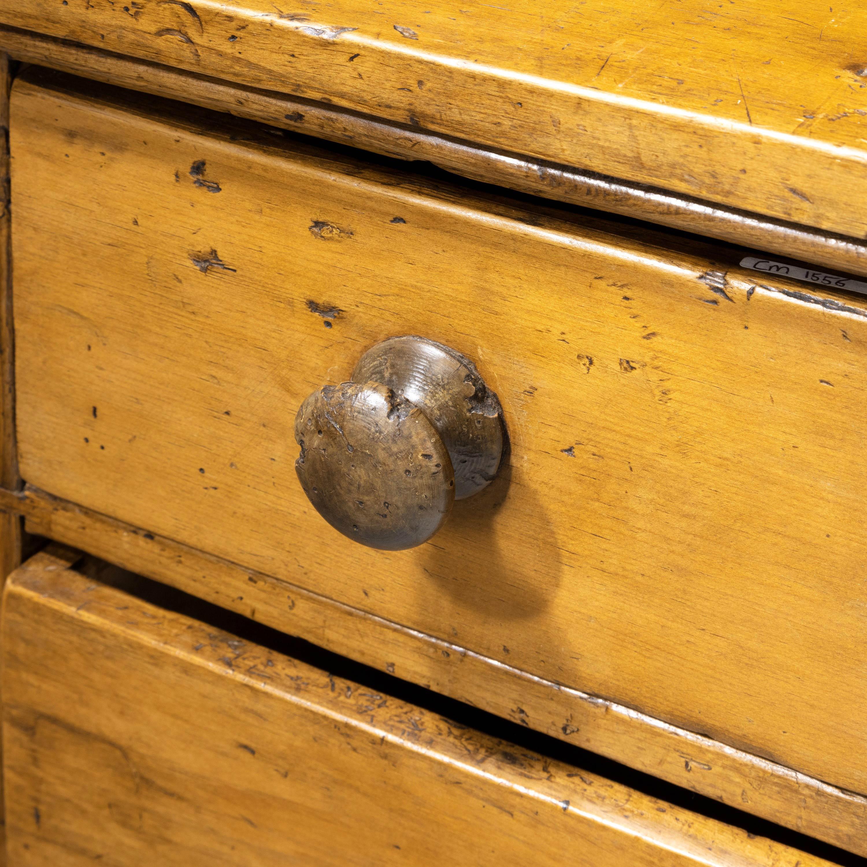 English Most Unusual Early 19th Century Pine Chest of Drawers