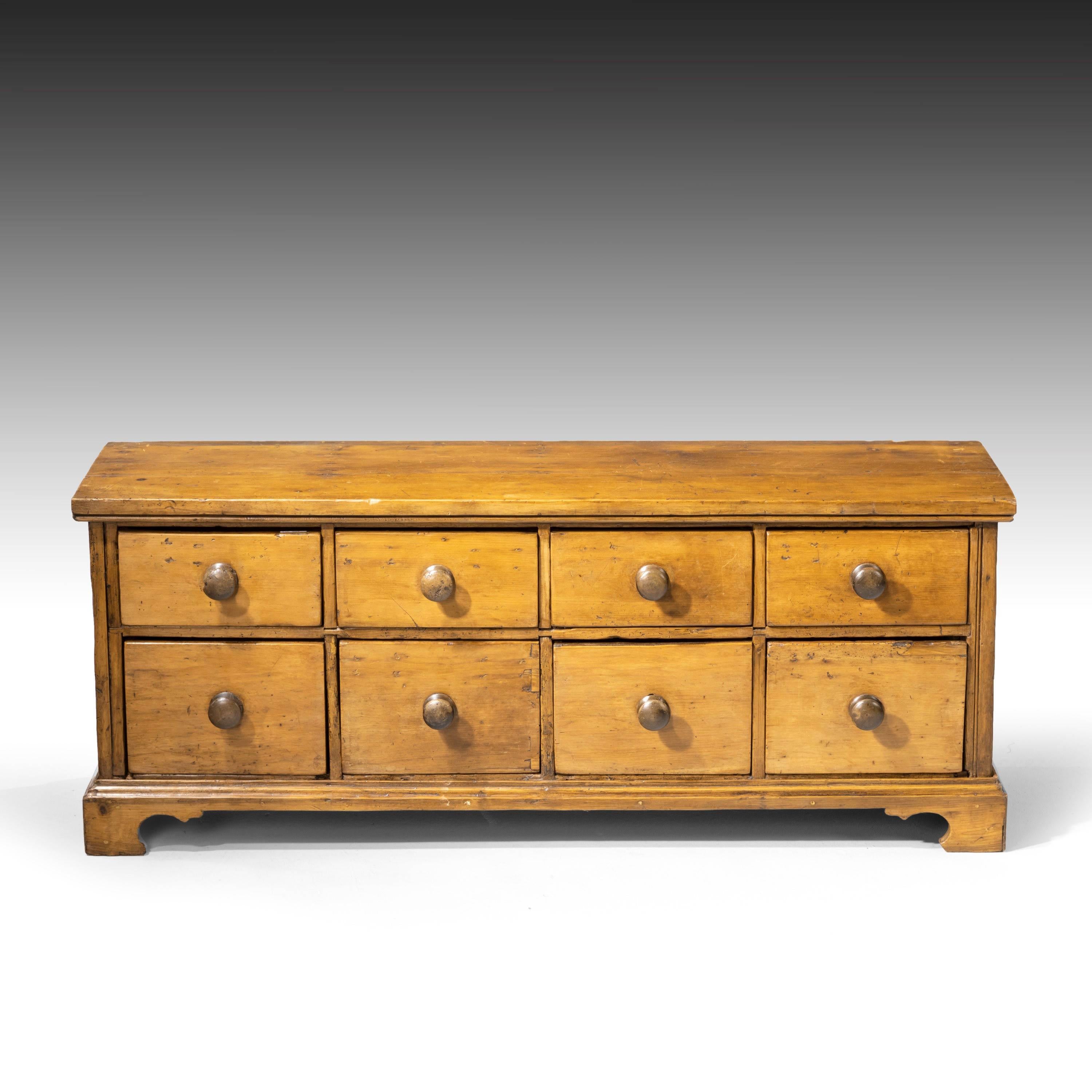 Most Unusual Early 19th Century Pine Chest of Drawers 2