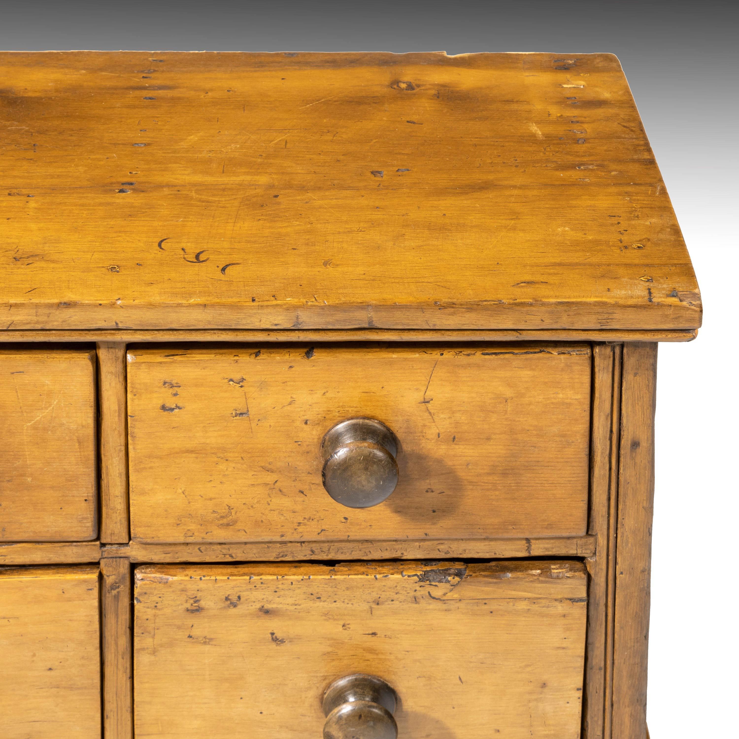 Most Unusual Early 19th Century Pine Chest of Drawers 3