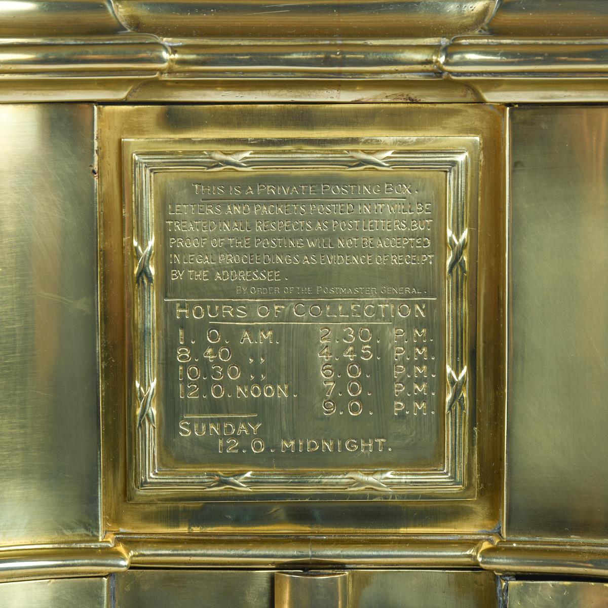 20th Century A most unusual Victorian brass private posting box For Sale