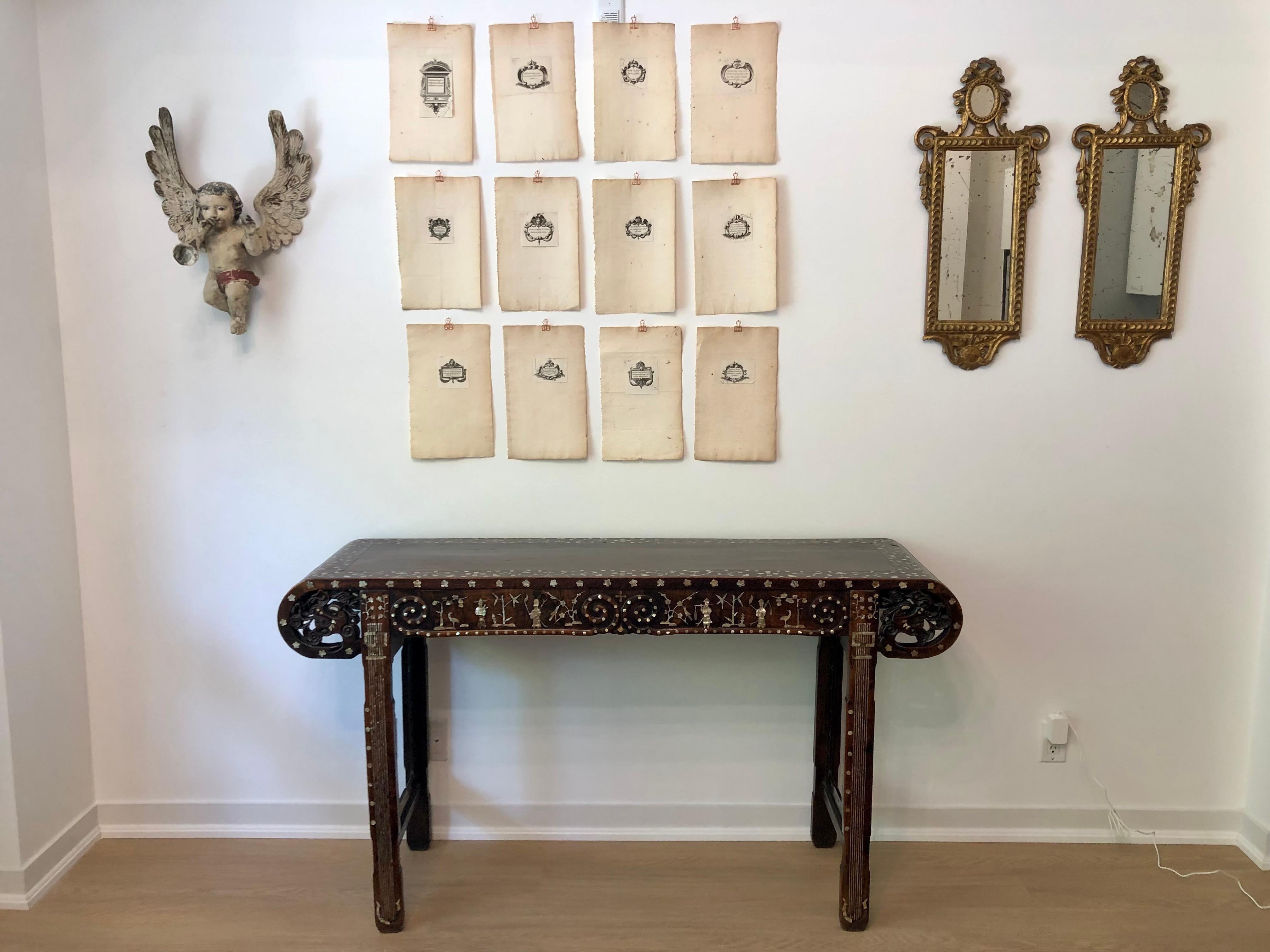 Antique Carved and Inlaid Altar Table, Chinoiserie, 19th Century For Sale 6