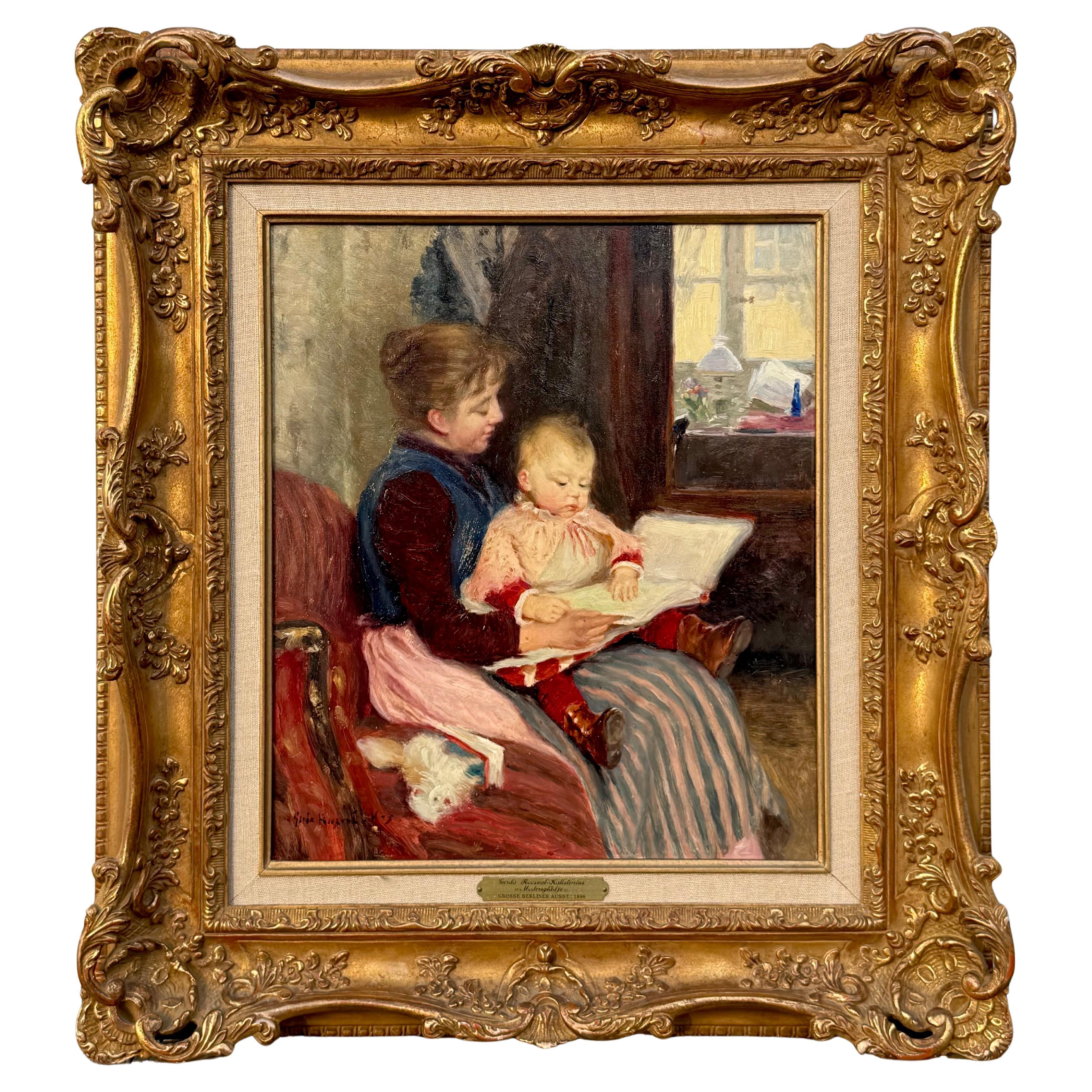 "A Mother
s Love" Oil Painting by Swedish Artist Gerda Roosval-Kallstenius