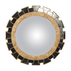 A Mottled Glass & Resin Convex Mirror, in the "Mazarin" style.