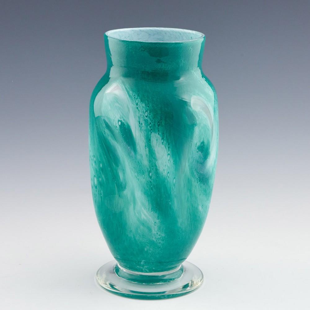 20th Century Mottled Gray-Stan Glass Vase C1930