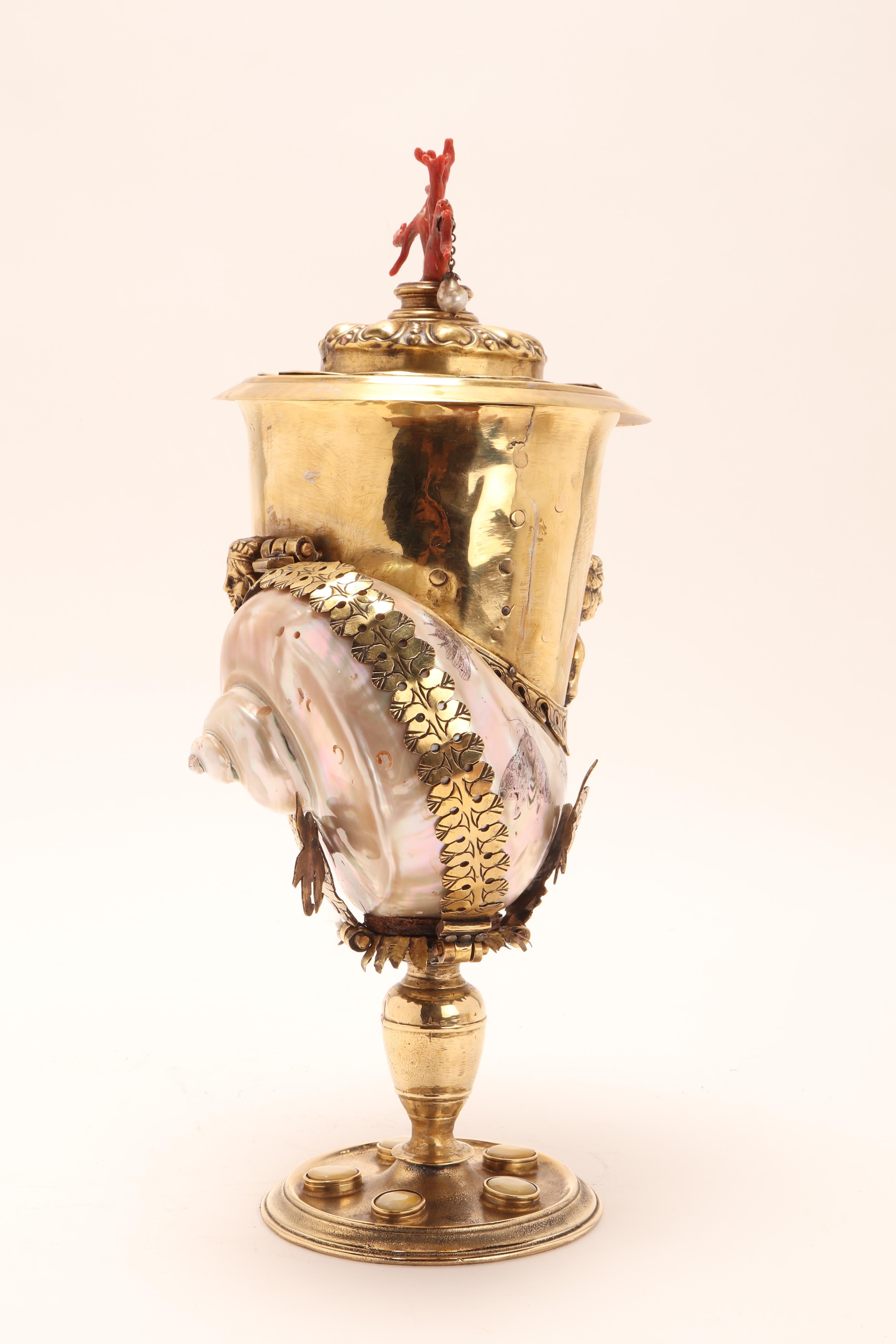 Mid-19th Century Mounted Turbo Shell, Germany, 1870
